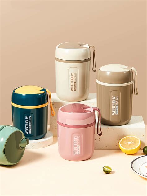 WORTHBUY 480ml Food Thermal Jar Insulated Soup Cup Thermos Containers