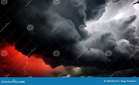 A Red and Black Storm is Coming in from the Sky Stock Image - Image of ...