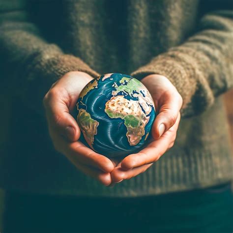 Una persona sosteniendo un globo terráqueo con la palabra tierra