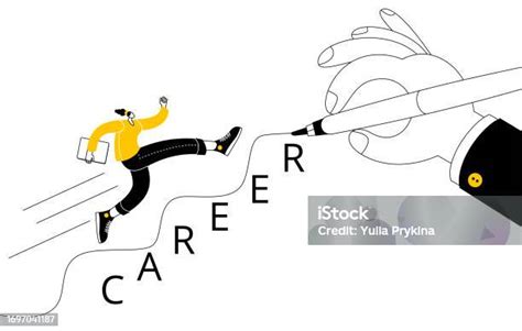 Vector Illustration Of Career Counseling And Building A Successful