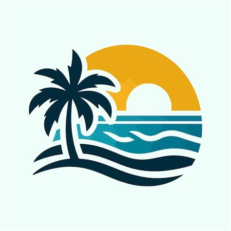 Dise O Del Logotipo De La Playa Vector Premium