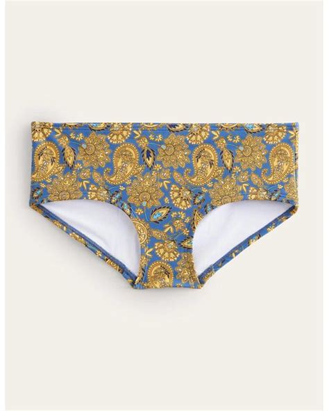 Boden Classic Bikini Shorts Harvest Gold In Blue Lyst