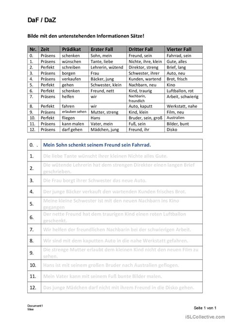 Satzbau Allgemein English Esl Worksheets Pdf Doc