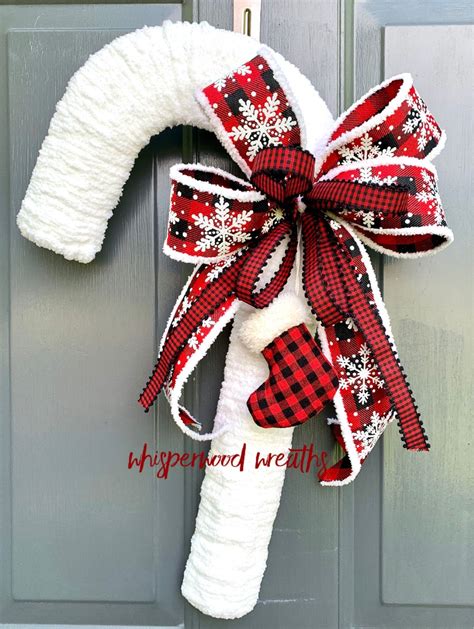 Christmas Candy Cane Wreath Candy Cane Door Hanger Candy Cane