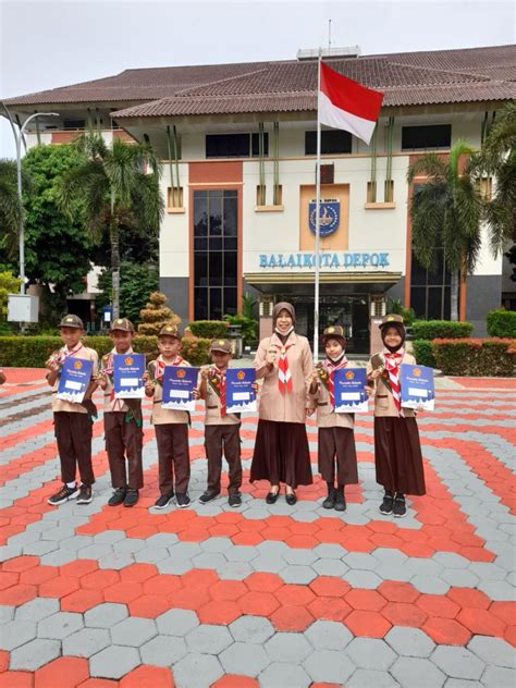 6 Siswa SDN Sugutamu Ikuti Pelantikan Dan Pengukuhan Pramuka Garuda Di