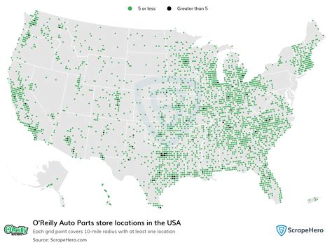 Number of O'Reilly Auto Parts locations in the USA in 2024 | ScrapeHero