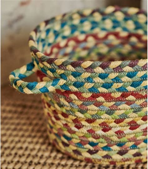 Carnival Organic Jute Multi Col Small Basket Woolovers Uk