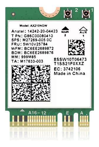 Placa De Rede Sem Fio Wifi 6e Ax210 Módulo Wifi M 2 5374mbps