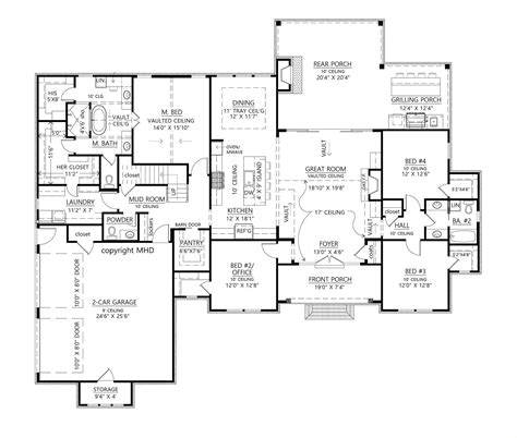 The Lotus Split Bedroom Farmhouse Style House Plan