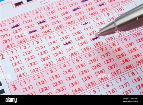 Lotto ticket with marked numbers Stock Photo - Alamy