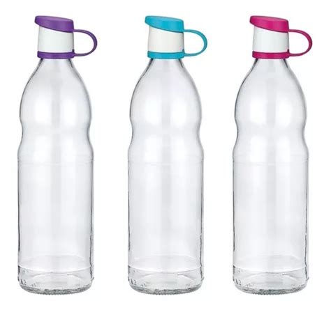 Botella Vidrio 1lt Tapa Plastico Color Zen Renga Cuotas Sin Interés