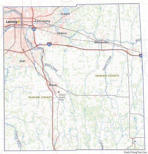 Topographic map of Ingham County, Michigan Ingham, Us Map, Topographic Map, Michigan, County ...