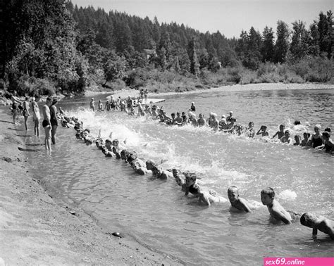 Historic Naked School Swim Lessons Sexy Photos