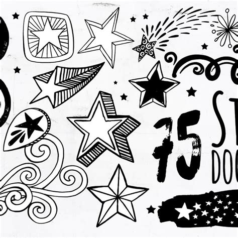 Star PNG Vector, Star Doodle ClipArt | Star doodle, Doodles, Clip art