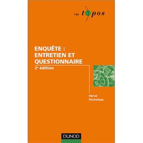 Enqu Te Entretien Et Questionnaire E Dition Poche Herv