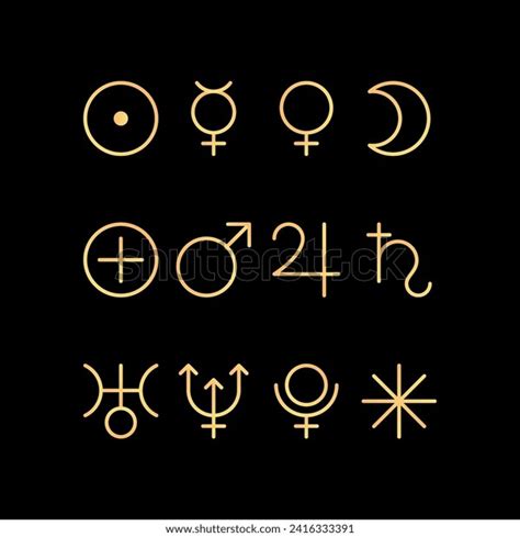 Solar System Zodiac Horoscope Astrological Thin Stock Vector (Royalty ...