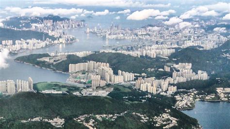 Stunning Approach And Landing Into Hong Kong Airport Just After Sunrise