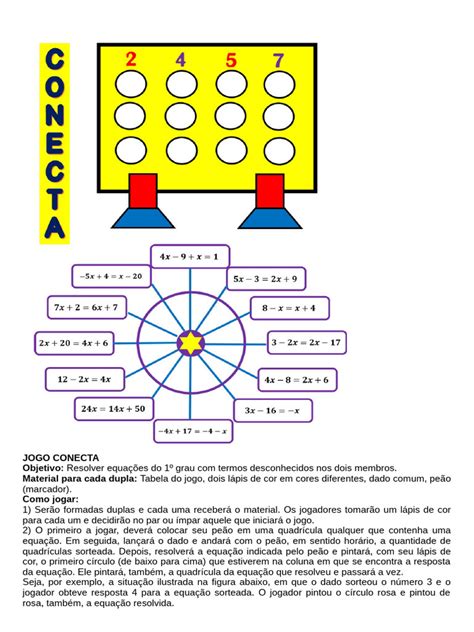 Jogo De Equações Do 1 Grau - Jogo Interativo de Equações do 1º Grau | PDF