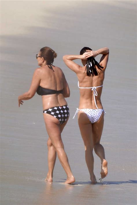 Pippa Middleton In A White Polka Dot Bikini On The Beach In Saint