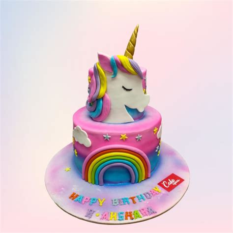 Unicorn Theme 2 Tier Birthday Cake For Girls Cake Square Chennai Cake Shop In Chennai