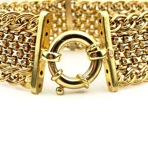 9ct Gold Wide Woven Mesh Bracelet – kingsestate