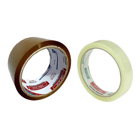 Fita Adesiva Marrom 48mm X 45m Fita Adesiva Transparente 18mm X 50m