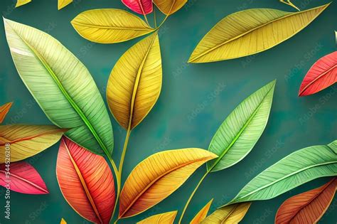 tropical trees and leaves for digital printing wallpaper, custom design ...