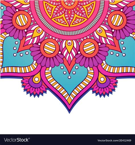 Abstract Mandala Colorful Flower Design Ima Vector Image