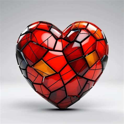 Premium Ai Image A Heart Shaped From Stained Glass Dazzling With Hues