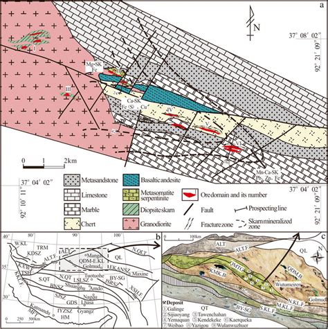 Geological Map Of The Galinge Skarn Deposit B Map Showing