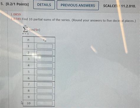 Solved Points Details Previous Answers Scalcet Chegg