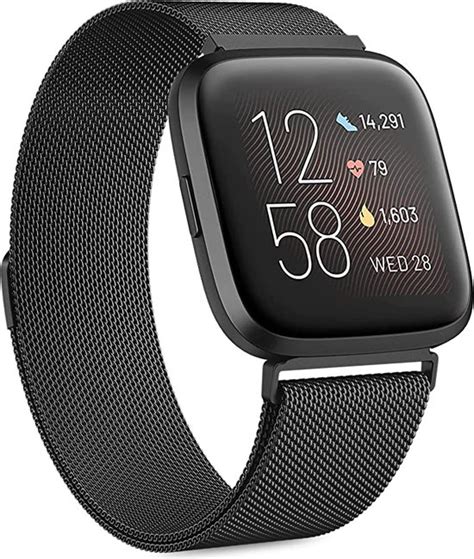 Supoertarget Milanees Bandje Geschikt Voor Fitbit Versa Zwart Versa