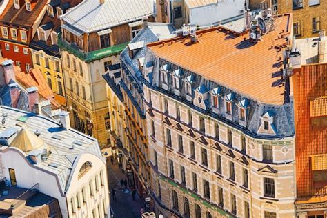 Vista Panor Mica De La Ciudad De Riga Letonia Desde La Altura De La