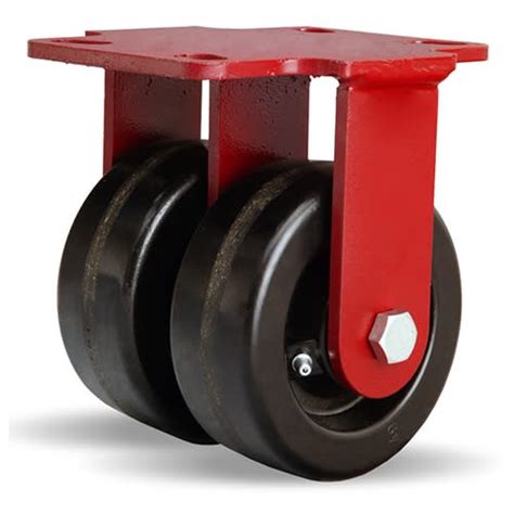 Dual Wheel Rigid Caster With X Plastex Phenolic Wheels Lbs