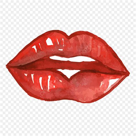 Lips Mouth Kiss Vector Art PNG, Blood Red Watercolor Valentine Kissing ...