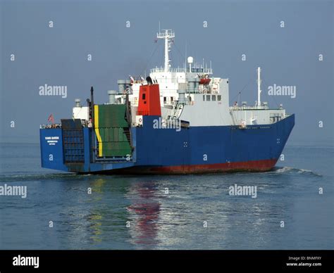 Roro Ship Le Havre France Sea Roll On Roll Off Loading Ramp Flap Stock