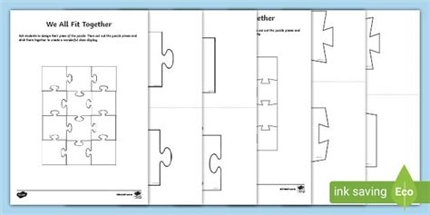 12 Piece Jigsaw Puzzle Template Teacher Made