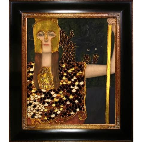 La Pastiche Gustav Klimt Pallas Athene Luxury Line Hand Painted