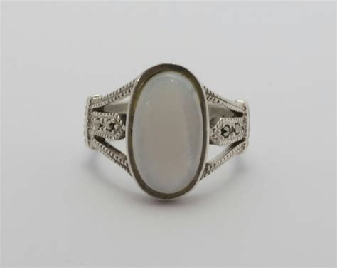 Vintage Sterling Silver Mother of Pearl and Marcasite Ring - Etsy