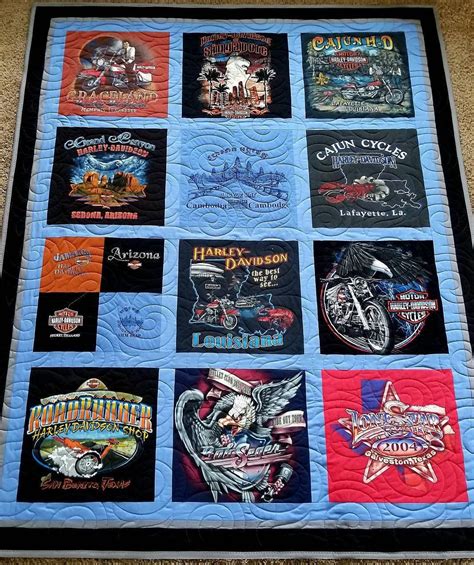 Harley Davidson Tshirt Quilts T Shirt Quilt Memory Tee Shirt Etsy