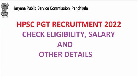 Hpsc Recruitment Apply Online For Pgt Posts Hpsc Gov In