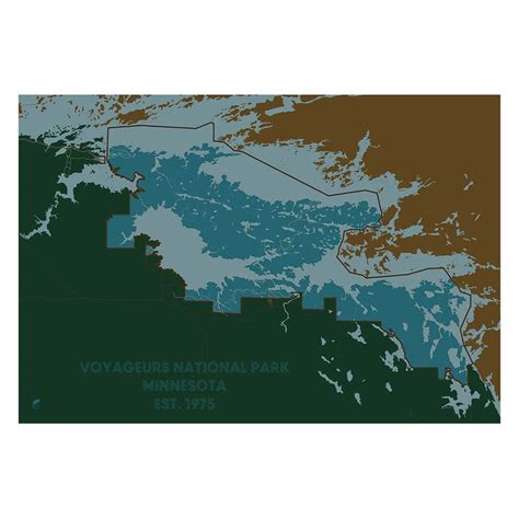 Voyageurs National Park Poster National Park Map Muir Way