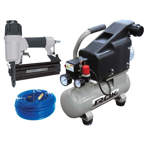 Rok Air Compressor And Brad Nailer Combo Kit Transnorth Ltd