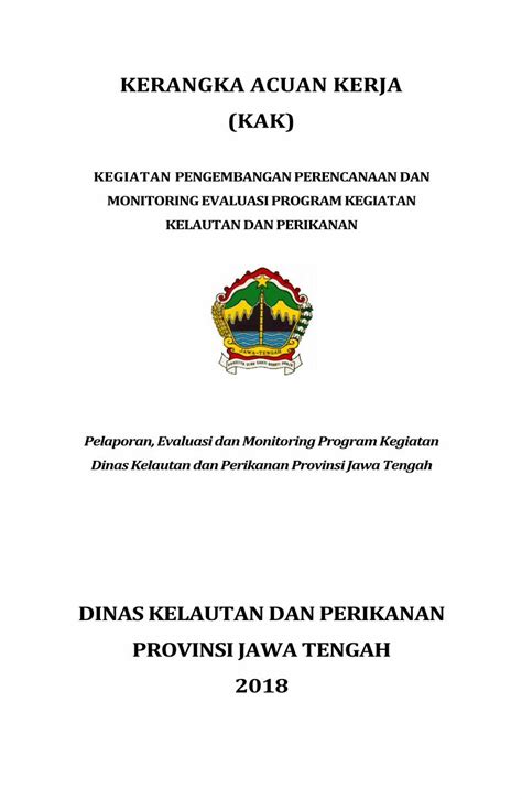 PDF KERANGKA ACUAN KERJA KAK Dkp Jatengprov Go Iddkp Jatengprov