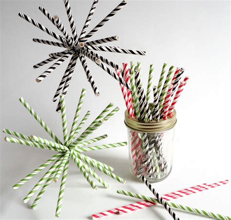 Decorative Stars From Paper Straws Paper Straws Crafts Straw Crafts