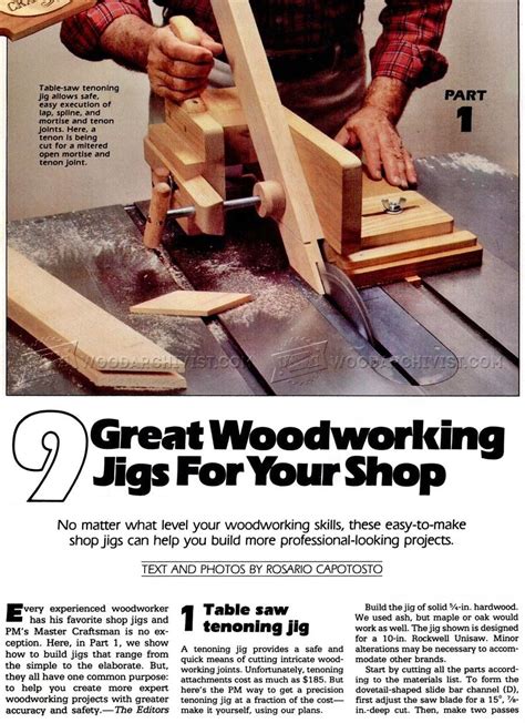 Table Saw Tenon Jig Plans • WoodArchivist