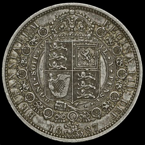 1887 Queen Victoria Jubilee Head Silver Half Crown GVF