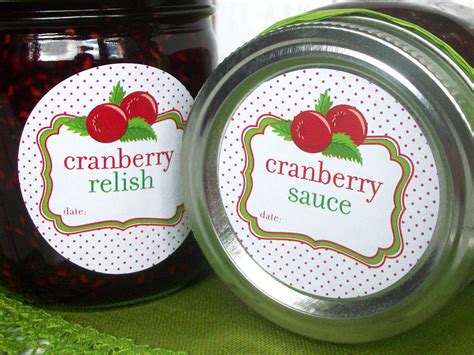 Cute Cranberry Relish & Sauce Canning Jar Labels for home canned fruit – CanningCrafts