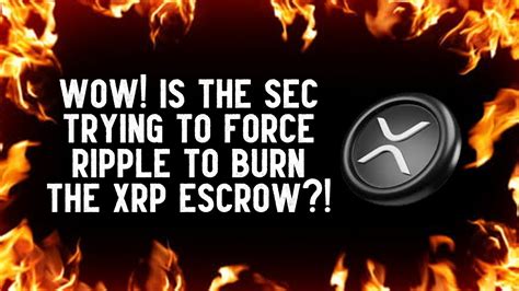 Wow Is The Sec Trying To Force Ripple To Burn The Xrp Escrow Youtube