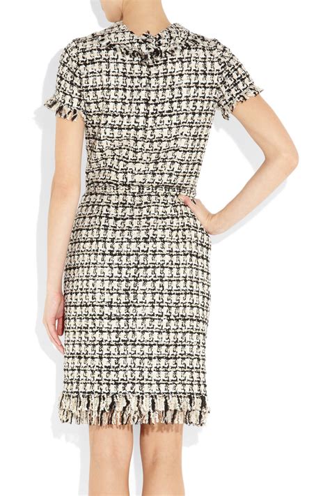 Oscar De La Renta Bouclé Tweed Dress In Black Lyst